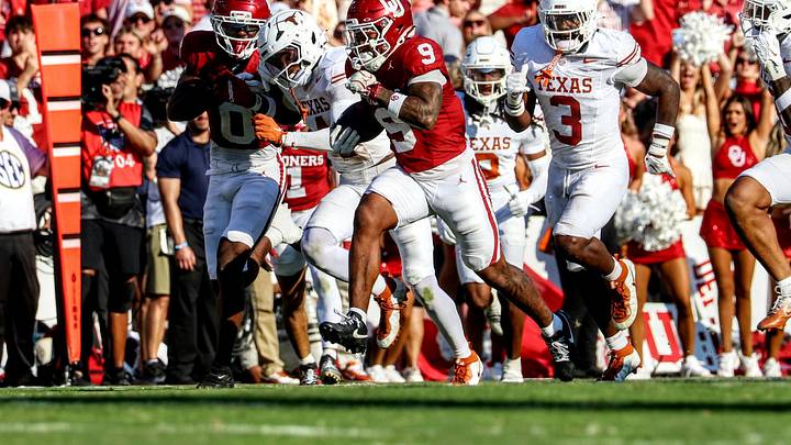 Oklahoma running back Lloyd Avant rushes against Texas. Oklahoma running back Lloyd Avant rushes against Texas.