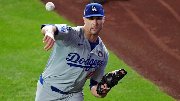 Oct 30, 2024; New York, New York, USA; Los Angeles Dodgers pitcher Jack Flaherty (0) warms up before playing against the New York Yankees in game four of the 2024 MLB World Series at Yankee Stadium. Oct 30, 2024; New York, New York, USA; Los Angeles Dodgers pitcher Jack Flaherty (0) warms up before playing against the New York Yankees in game four of the 2024 MLB World Series at Yankee Stadium.