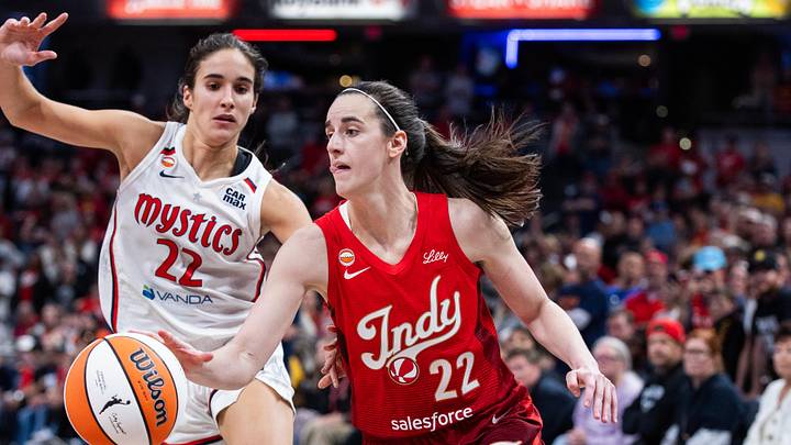 May 15, 2026; Indianapolis, Indiana, USA; Indiana Fever guard Caitlin Clark (22) dribbles the ball while Washington Mystics guard Sonia Citron (22) defends in the second half at Gainbridge Fieldhouse. Mandatory Credit: Trevor Ruszkowski-Imagn Images May 15, 2026; Indianapolis, Indiana, USA; Indiana Fever guard Caitlin Clark (22) dribbles the ball while Washington Mystics guard Sonia Citron (22) defends in the second half at Gainbridge Fieldhouse. Mandatory Credit: Trevor Ruszkowski-Imagn Images