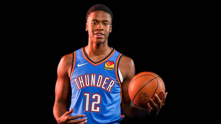 Oklahoma City Thunder center Thomas Sorber (12) poses for a photo shoot during Thunder media day at Paycom Center in Oklahoma City on Monday, Sept. 29, 2025.