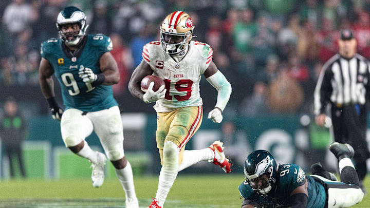 Dec 3, 2023; Philadelphia, Pennsylvania, USA; San Francisco 49ers wide receiver Deebo Samuel (19)