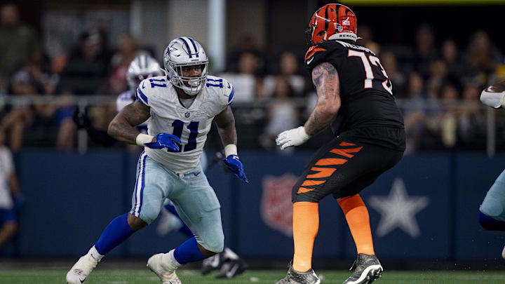 Sep 18, 2022; Arlington, Texas, USA; Dallas Cowboys linebacker Micah Parsons (11) and Cincinnati
