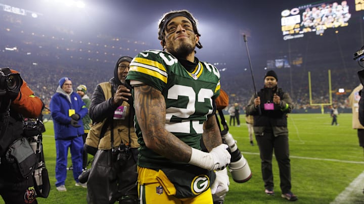 Jan 7, 2024; Green Bay, Wisconsin, USA;  Green Bay Packers cornerback Jaire Alexander (23)