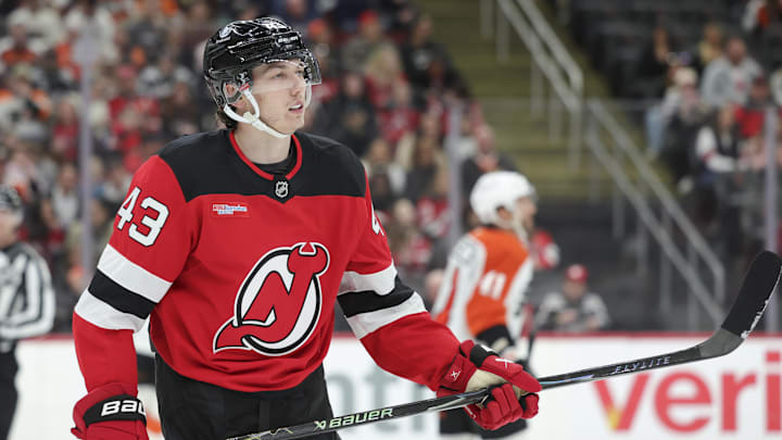 New Jersey Devils defender Luke Hughes (43): Luther Schlaifer-Imagn Images New Jersey Devils defender Luke Hughes (43): Luther Schlaifer-Imagn Images