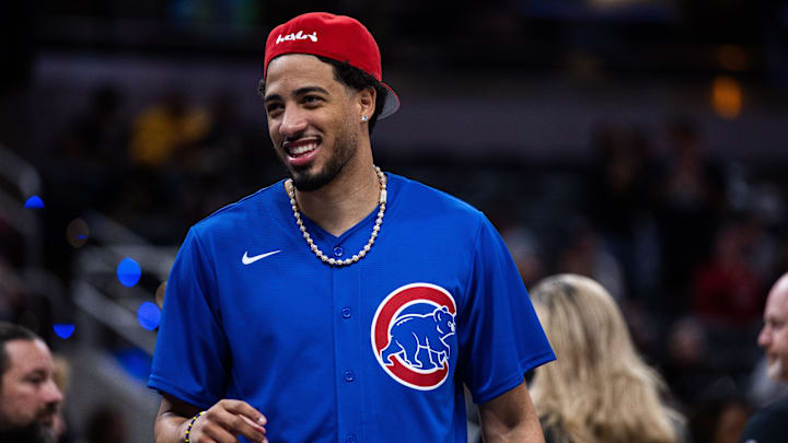 Oct 11, 2025; Indianapolis, Indiana, USA: Indiana Pacers guard Tyrese Haliburton (0) in the second half against the Oklahoma City Thunder at Gainbridge Fieldhouse. Mandatory Credit: Trevor Ruszkowski-Imagn Images Oct 11, 2025; Indianapolis, Indiana, USA: Indiana Pacers guard Tyrese Haliburton (0) in the second half against the Oklahoma City Thunder at Gainbridge Fieldhouse. Mandatory Credit: Trevor Ruszkowski-Imagn Images