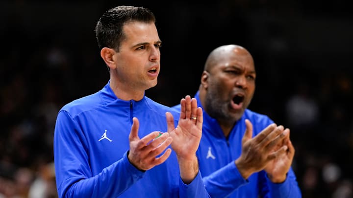 Jan 20, 2024; Columbia, Missouri, USA; Florida Gators head coach Todd Golden and assistant coach