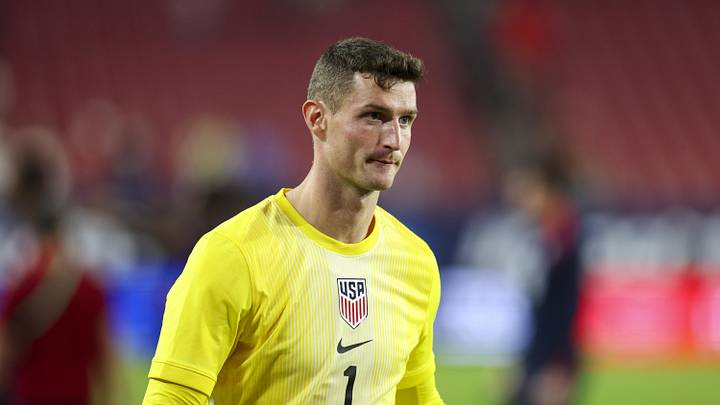 Nov 18, 2025; Tampa, Florida, USA; United States goalkeeper Matt Freese (1) looks on after an international friendly match against Uruguay at Raymond James Stadium. Mandatory Credit: Nathan Ray Seebeck-Imagn Images
