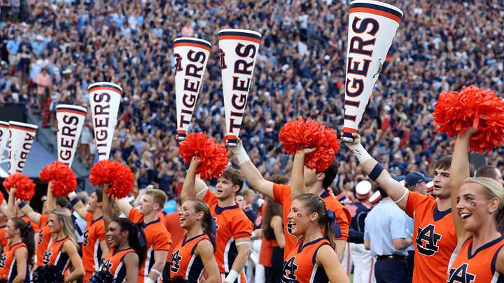 Sep 19, 2026; Auburn, Alabama, USA; The Auburn Tigers cheerleaders perform before the game against the Florida Gators at Jordan-Hare Stadium. Mandatory Credit: John Reed-Imagn Images Sep 19, 2026; Auburn, Alabama, USA; The Auburn Tigers cheerleaders perform before the game against the Florida Gators at Jordan-Hare Stadium. Mandatory Credit: John Reed-Imagn Images