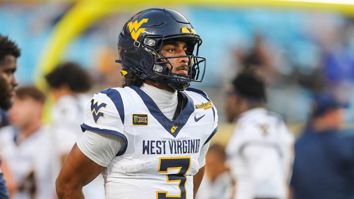 Sep 19, 2026; Charlotte, North Carolina, USA; West Virginia Mountaineers quarterback Michael Hawkins Jr. (3) warms up before their game against the Virginia Cavaliers at Bank of America Stadium. Mandatory Credit: Ben Queen-Imagn Images Sep 19, 2026; Charlotte, North Carolina, USA; West Virginia Mountaineers quarterback Michael Hawkins Jr. (3) warms up before their game against the Virginia Cavaliers at Bank of America Stadium. Mandatory Credit: Ben Queen-Imagn Images