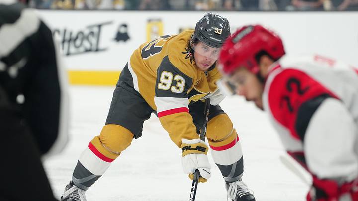 Jun 14, 2026; Las Vegas, Nevada, USA; Vegas Golden Knights right wing Mitch Marner (93) prepares for a faceoff during the first period against the Carolina Hurricanes in game six of the 2026 Stanley Cup Final at T-Mobile Arena. Mandatory Credit: Stephen R. Sylvanie-Imagn Images Jun 14, 2026; Las Vegas, Nevada, USA; Vegas Golden Knights right wing Mitch Marner (93) prepares for a faceoff during the first period against the Carolina Hurricanes in game six of the 2026 Stanley Cup Final at T-Mobile Arena. Mandatory Credit: Stephen R. Sylvanie-Imagn Images