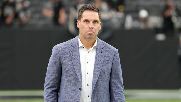 Sep 22, 2024; Paradise, Nevada, USA; Carolina Panthers general manager Dan Morgan during the game against the Las Vegas Raiders at Allegiant Stadium. Mandatory Credit: Kirby Lee-Imagn Images