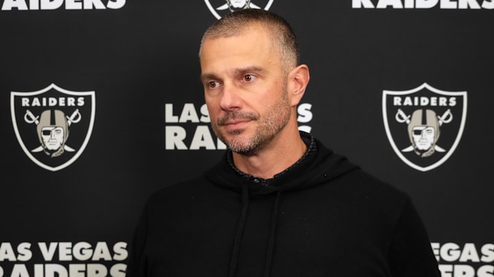 Feb 25, 2025; Indianapolis, IN, USA; Las Vegas Raiders general manager John Spytek on radio row during the NFL Scouting Combine at the Indiana Convention Center. Mandatory Credit: Kirby Lee-Imagn Images Feb 25, 2025; Indianapolis, IN, USA; Las Vegas Raiders general manager John Spytek on radio row during the NFL Scouting Combine at the Indiana Convention Center. Mandatory Credit: Kirby Lee-Imagn Images