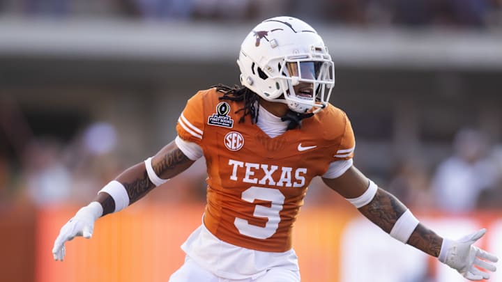 Texas Longhorns defensive back Jaylon Guilbeau against the Clemson Tigers during the CFP National playoff first round at Darrell K Royal-Texas Memorial Stadium. 