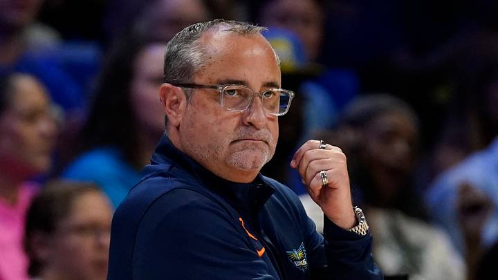 Dallas Wings head coach Jose Fernandez looks on against the Toronto Tempo.