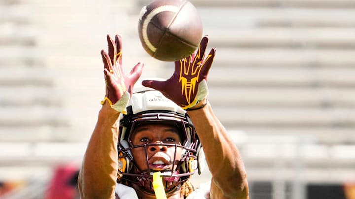 Arizona State defensive back Keith Abney II during the final football practice before leaving for Camp Tontozona at Sun Devil Stadium in Tempe, Ariz., on Aug 5, 2025.