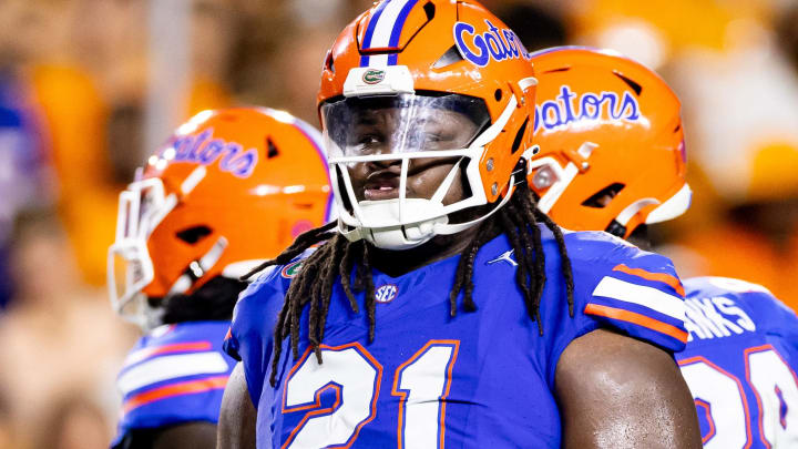 Florida Gators defensive lineman Desmond Watson (21) has lost some weight (He's still not small) Florida Gators defensive lineman Desmond Watson (21) has lost some weight (He's still not small)