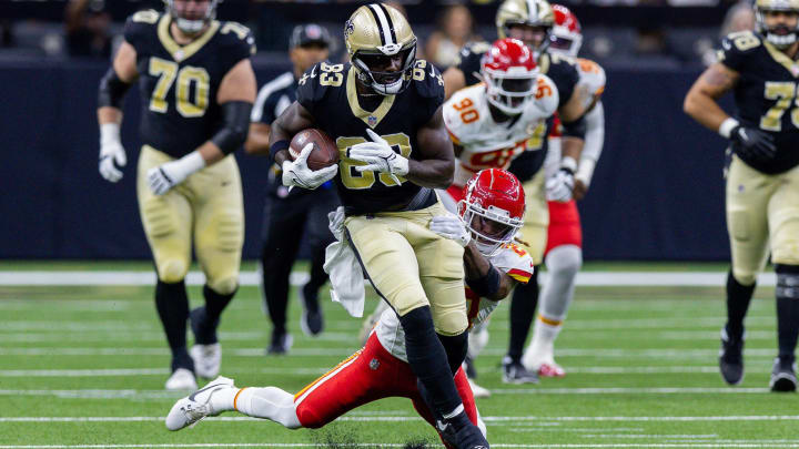 New Orleans Saints tight end Juwan Johnson (83)
