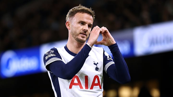 James Maddison celebrates at the Etihad