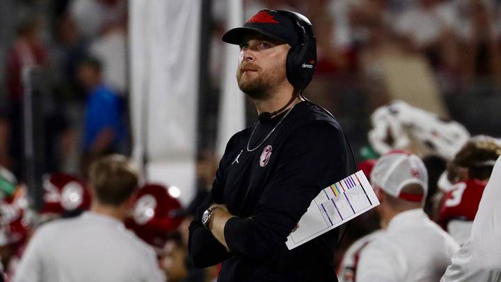 Oklahoma offensive coordinator Ben Arbuckle coaches against New Mexico earlier this season. Oklahoma offensive coordinator Ben Arbuckle coaches against New Mexico earlier this season.