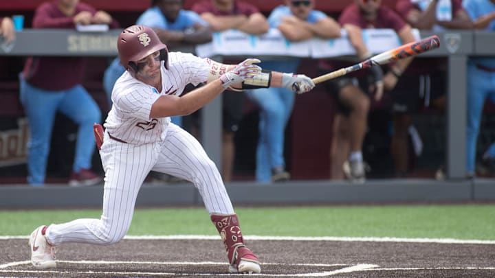 Florida State baseball competes in a first round Tallahassee Regional game against Bethune-Cookman for the NCAA College World Series at Dick Howser Stadium Friday, May 30, 2025.