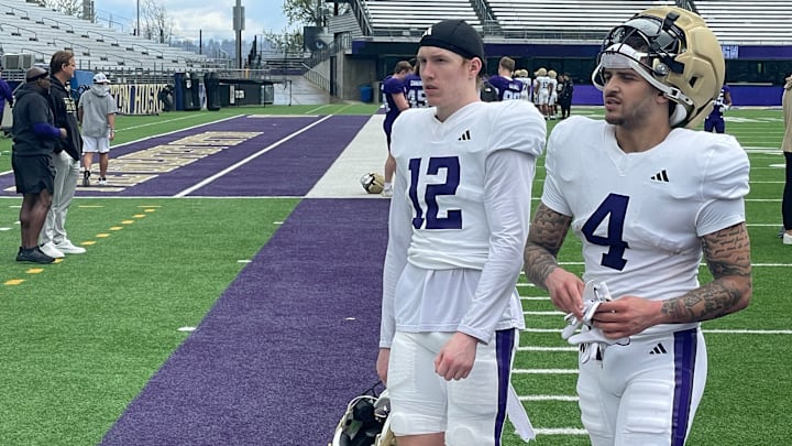 Alex McLaughlin (12) and CJ Christian (4) are transfer safeties for the UW.