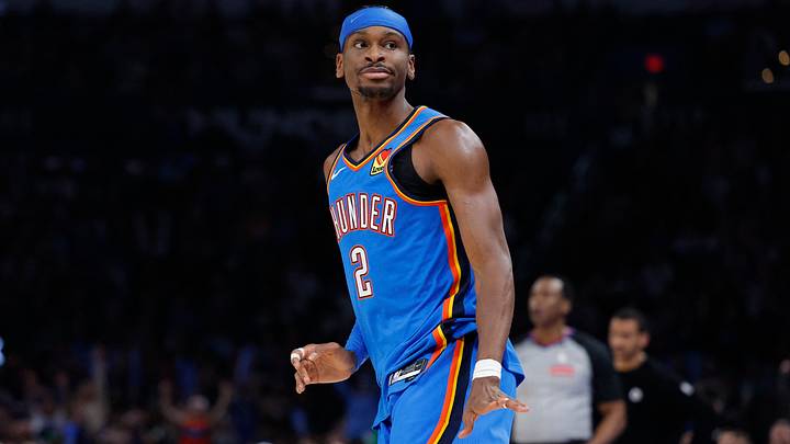 Mar 12, 2026; Oklahoma City, Oklahoma, USA; Oklahoma City Thunder guard Shai Gilgeous-Alexander (2) gestures after scoring against the Boston Celtics during the second quarter at Paycom Center. Mandatory Credit: Alonzo Adams-Imagn Images Mar 12, 2026; Oklahoma City, Oklahoma, USA; Oklahoma City Thunder guard Shai Gilgeous-Alexander (2) gestures after scoring against the Boston Celtics during the second quarter at Paycom Center. Mandatory Credit: Alonzo Adams-Imagn Images