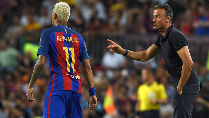 Luis Enrique foi campeão com Neymar no Barcelona Luis Enrique foi campeão com Neymar no Barcelona