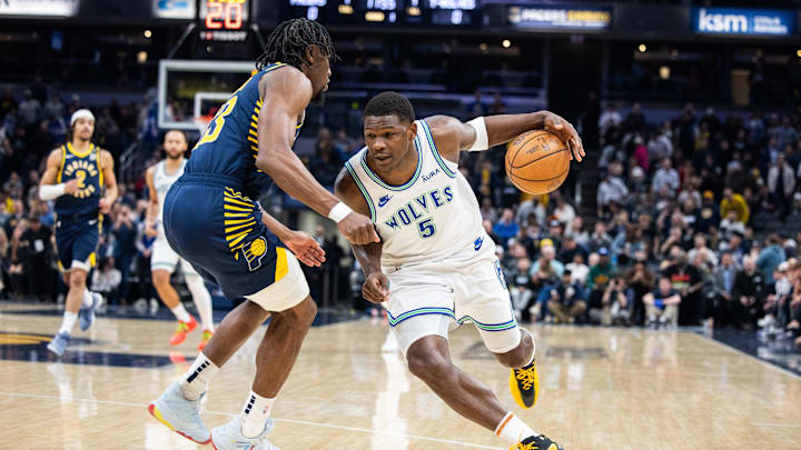 Mar 7, 2024; Indianapolis, Indiana, USA; Minnesota Timberwolves guard Anthony Edwards