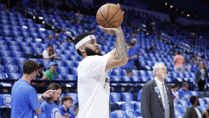 May 9, 2024; Oklahoma City, Oklahoma, USA; Oklahoma City Thunder forward Kenrich Williams (34) warms up before the start of their game against the Dallas Mavericks in game two of the second round for the 2024 NBA playoffs at Paycom Center. Mandatory Credit: Alonzo Adams-USA TODAY Sports