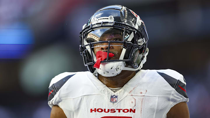 Sep 15, 2024; Houston, Texas, USA; Houston Texans wide receiver Robert Woods (2) before the game against the Chicago Bears at NRG Stadium. Mandatory Credit: Troy Taormina-Imagn Images