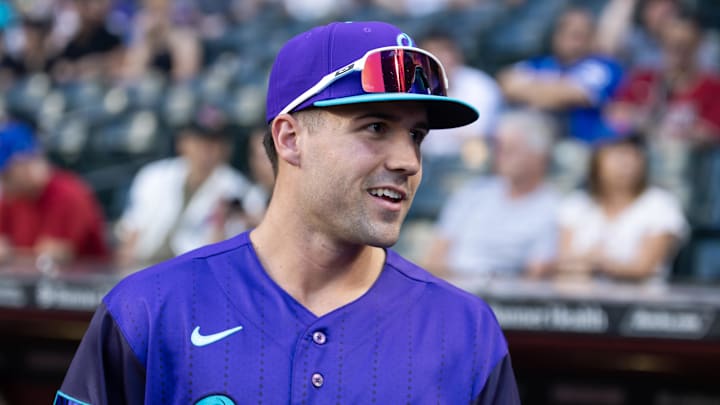 May 8, 2026; Phoenix, Arizona, USA; Arizona Diamondbacks outfielder Ryan Waldschmidt in the dugout prior to the game against the New York Mets at Chase Field. Mandatory Credit: Mark J. Rebilas-Imagn Images May 8, 2026; Phoenix, Arizona, USA; Arizona Diamondbacks outfielder Ryan Waldschmidt in the dugout prior to the game against the New York Mets at Chase Field. Mandatory Credit: Mark J. Rebilas-Imagn Images