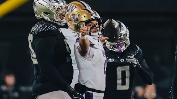 Demond Williams Jr. signals first down against Oregon in Eugene in 2024. Demond Williams Jr. signals first down against Oregon in Eugene in 2024.