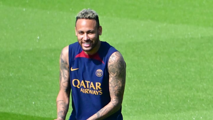 Neymar JR lors de l'entraînement du PSG