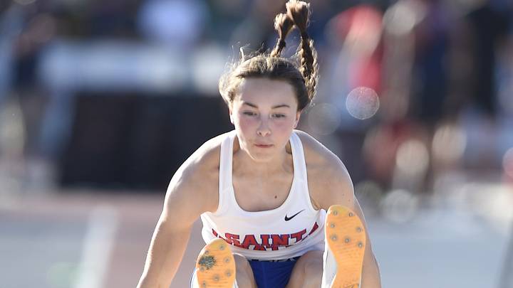 St. Ignatius senior Ellie McCuskey-Hay back in 2023 at the CIF State Track and Field Championships. McCuskey-Hay is seeded second in the 2026 girls' long jump with a mark of 19-8. St. Ignatius senior Ellie McCuskey-Hay back in 2023 at the CIF State Track and Field Championships. McCuskey-Hay is seeded second in the 2026 girls' long jump with a mark of 19-8.