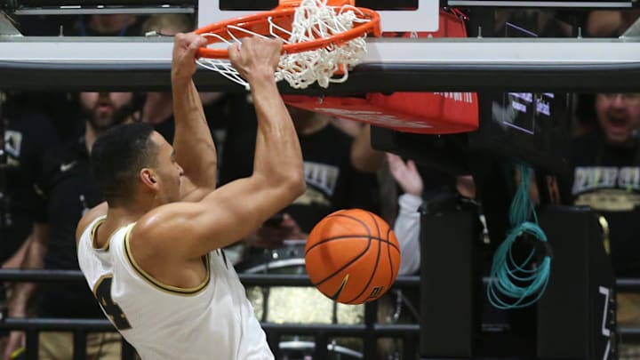 Purdue Boilermakers forward Trey Kaufman-Renn (4) dunks the ball Purdue Boilermakers forward Trey Kaufman-Renn (4) dunks the ball