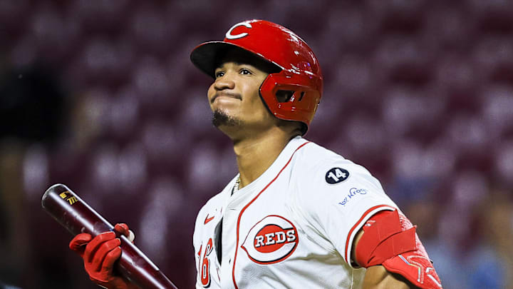 Cincinnati Reds outfielder Noelvi Marte (16) reacts