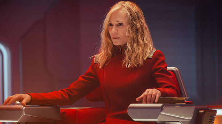 Holly Hunter as Nahla in Star Trek: Starfleet Academy, episode 1, season 1, streaming on Paramount+, 2025. Photo Credit: Brooke Palmer/Paramount+.