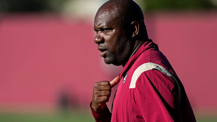 FSU Running Backs Coach David Johnson directs drills during practice Thursday, Sept. 1, 2022 in Tallahassee, Fla.

David Johnson 10
