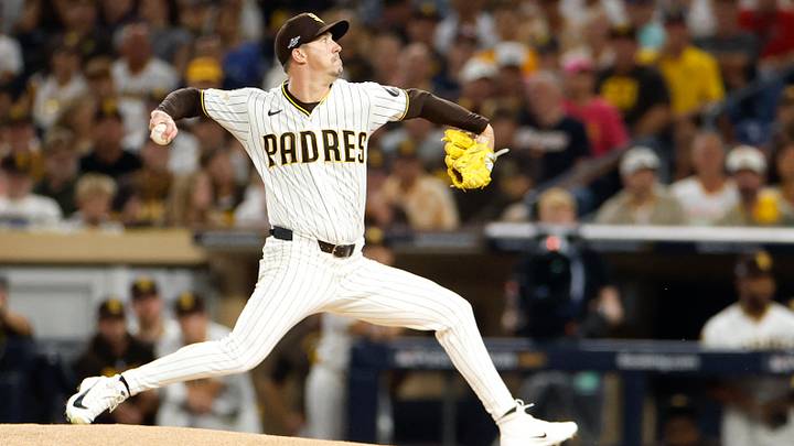 Oct 7, 2026; San Diego, California, USA; San Diego Padres pitcher Walker Buehler (10) pitches during the first inning against the Milwaukee Brewers in game four of the NLDS for the 2026 MLB Playoffs at Petco Park. Mandatory Credit: David Frerker-Imagn Images Oct 7, 2026; San Diego, California, USA; San Diego Padres pitcher Walker Buehler (10) pitches during the first inning against the Milwaukee Brewers in game four of the NLDS for the 2026 MLB Playoffs at Petco Park. Mandatory Credit: David Frerker-Imagn Images
