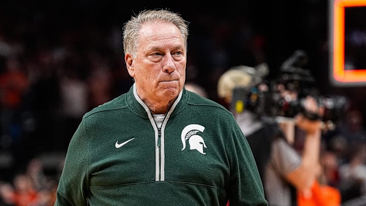 Michigan State head coach Tom Izzo exits the court after 70-64 loss to Auburn at the Elite Eight round of NCAA tournament at State Farm Arena in Atlanta, Ga. on Sunday, March 30, 2025. Michigan State head coach Tom Izzo exits the court after 70-64 loss to Auburn at the Elite Eight round of NCAA tournament at State Farm Arena in Atlanta, Ga. on Sunday, March 30, 2025.