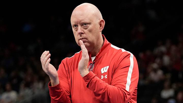 Wisconsin Badgers head coach Kelly Sheffield is seen during the second set of the match on Wednesday September 17, 2025 at Fiserv Forum in Milwaukee, Wisconsin.