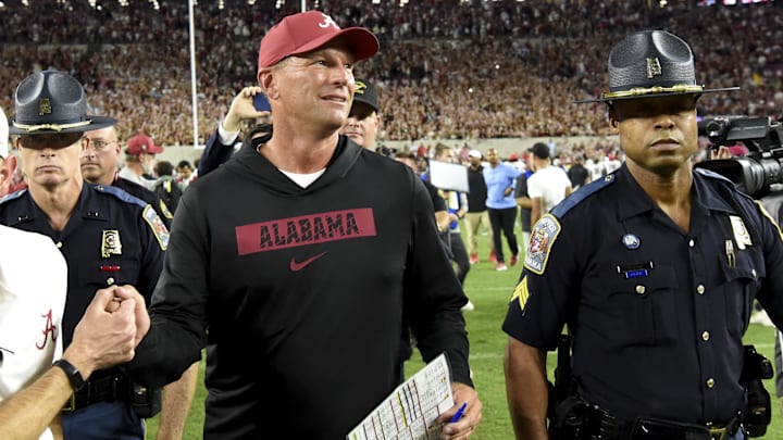 Alabama Crimson Tide head coach Kalen DeBoer