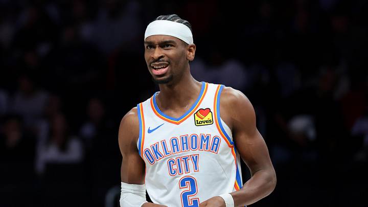Jan 17, 2026; Miami, Florida, USA; Oklahoma City Thunder guard Shai Gilgeous-Alexander (2) reacts against the Miami Heat during the first quarter at Kaseya Center. Mandatory Credit: Sam Navarro-Imagn Images Jan 17, 2026; Miami, Florida, USA; Oklahoma City Thunder guard Shai Gilgeous-Alexander (2) reacts against the Miami Heat during the first quarter at Kaseya Center. Mandatory Credit: Sam Navarro-Imagn Images