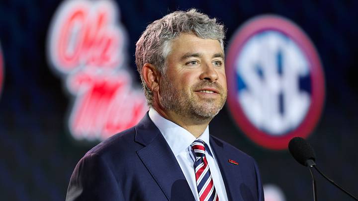 Ole Miss Rebels head coach Pete Golding speaks to the press during SEC Football Kickoff Media Day at the Tampa Marriott. Ole Miss Rebels head coach Pete Golding speaks to the press during SEC Football Kickoff Media Day at the Tampa Marriott.