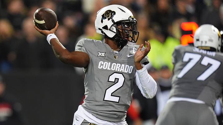 Oct 26, 2024; Boulder, Colorado, USA; Colorado Buffaloes quarterback Shedeur Sanders (2) prepares to pass in the second half against the Cincinnati Bearcats at Folsom Field. Mandatory Credit: Ron Chenoy-Imagn Images Oct 26, 2024; Boulder, Colorado, USA; Colorado Buffaloes quarterback Shedeur Sanders (2) prepares to pass in the second half against the Cincinnati Bearcats at Folsom Field. Mandatory Credit: Ron Chenoy-Imagn Images