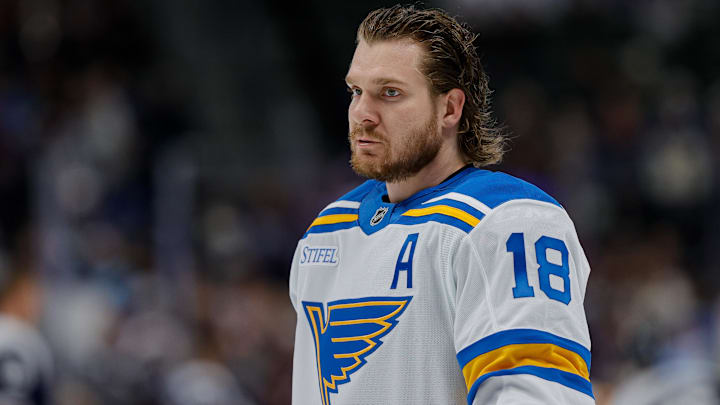 St. Louis Blues center Robert Thomas, a trade target of the Buffalo Sabres
