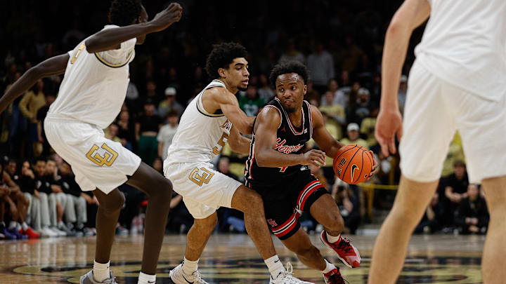 Houston's LJ Cryer (with ball) Houston's LJ Cryer (with ball)