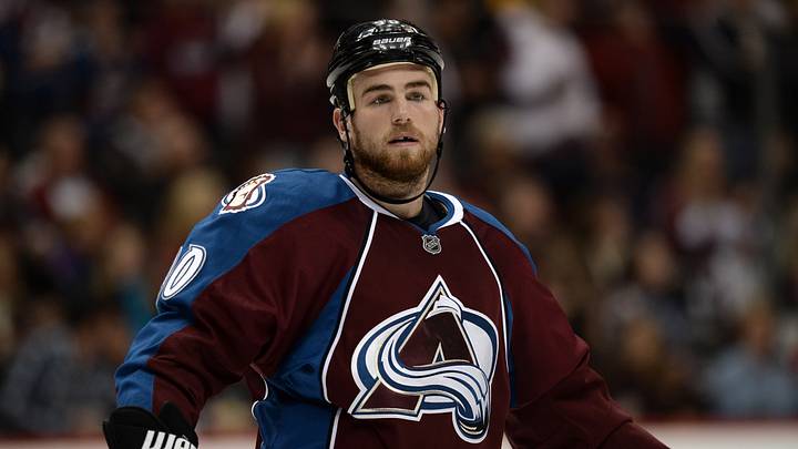 Oct 4, 2013; Denver, CO, USA; Colorado Avalanche center Ryan O'Reilly (90) during the second period against the Nashville Predators at Pepsi Center. Mandatory Credit: Ron Chenoy-USA TODAY Sports
