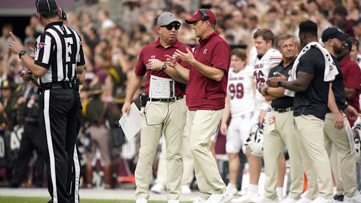 South Carolina football coaches Shane Beamer and Pete Lembo