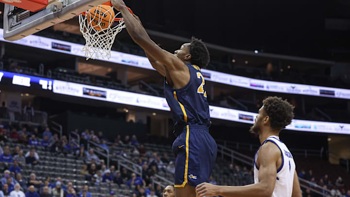 Dec 14, 2022; Newark, New Jersey, USA; Drexel Dragons forward Amari Williams (22) dunks the ball